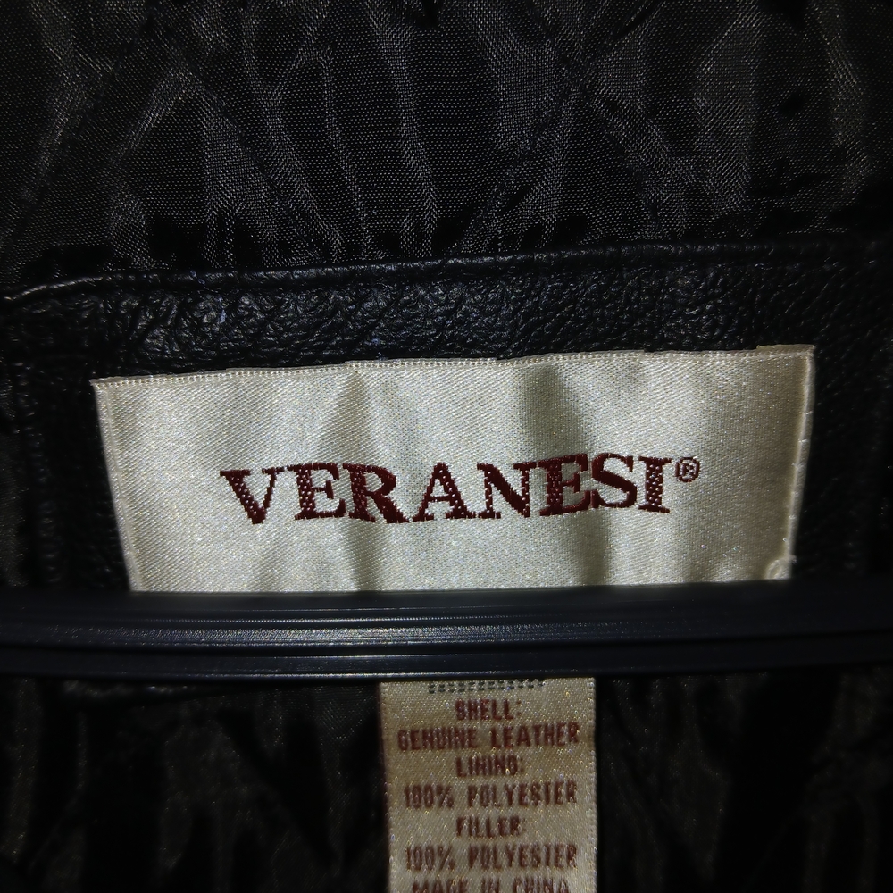 Veranesi Women's Genuine Leather Black Trench Jacket Size 24W  3XL - Picture 3 of 8